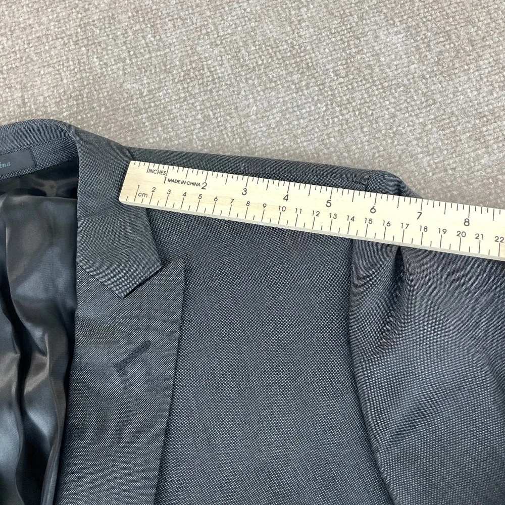 Calvin Klein Blazer Jacket Mens 44R Gray Extreme‎ Slim Fit Peak Lapel Business